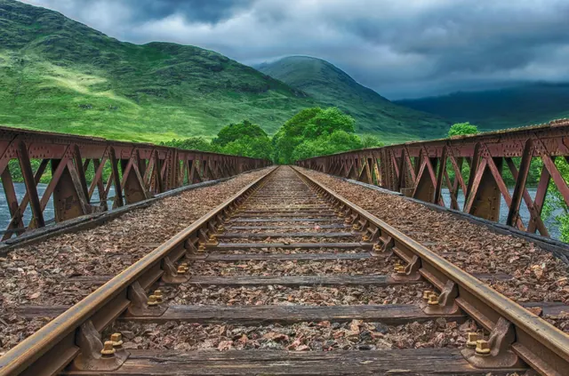 railway, rails, track, train, railway line, endless, railway tracks, rusted, mood, railway bridge, abandoned, scotland, route, straight, hills, highlands and islands, train, train,