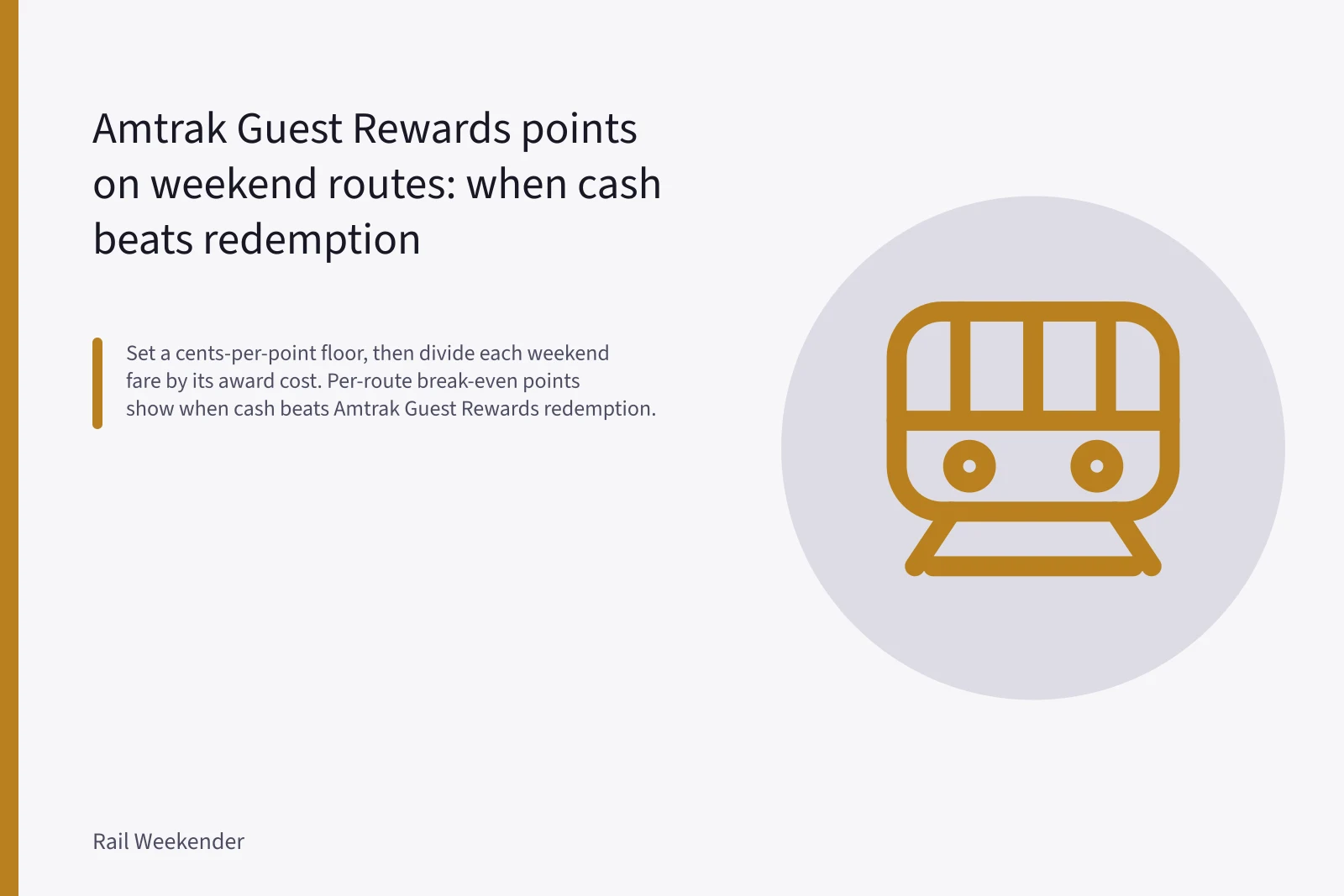 Amtrak Northeast Regional train waiting at a station platform. Amtrak Guest Rewards points on weekend routes: when cash beats redemption