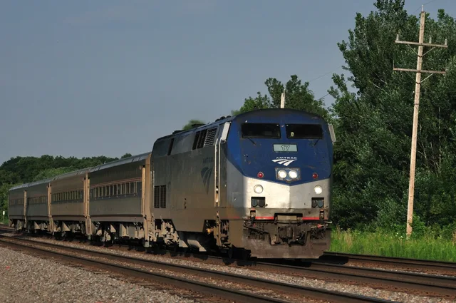 Amtrak train no. 383, the Illinois Zephyr, heads west on the express track of the BNSF Chicago subdivision (i.e. The Racetrack). Seasonal planning for an Amtrak trip: when to book and when to travel in 2027