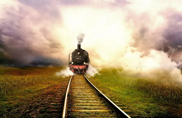train, landscape, fog, rails, railway line, mystical, nature, scenic, composing, train, train, train, train, train